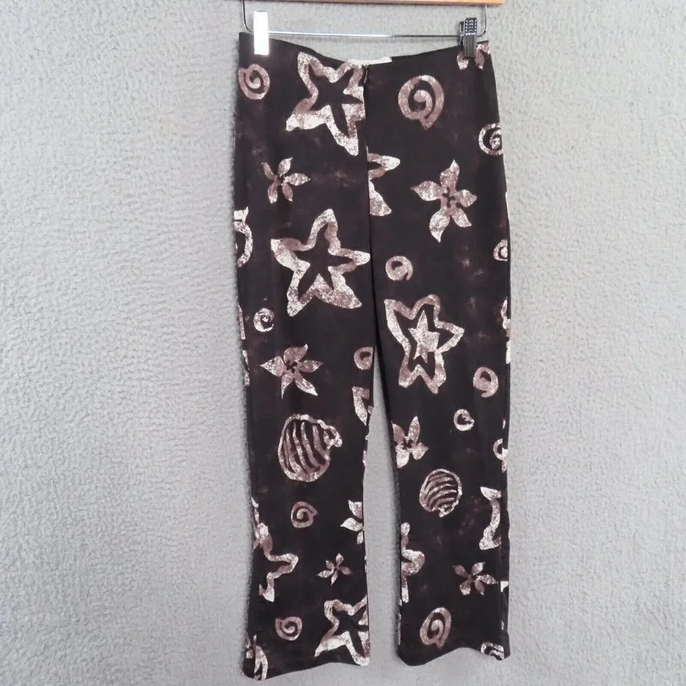 Vintage Equestrian Designs Riding Pants Womens Size P XS Brown Stars‎ and Shells - Picture 2 of 13